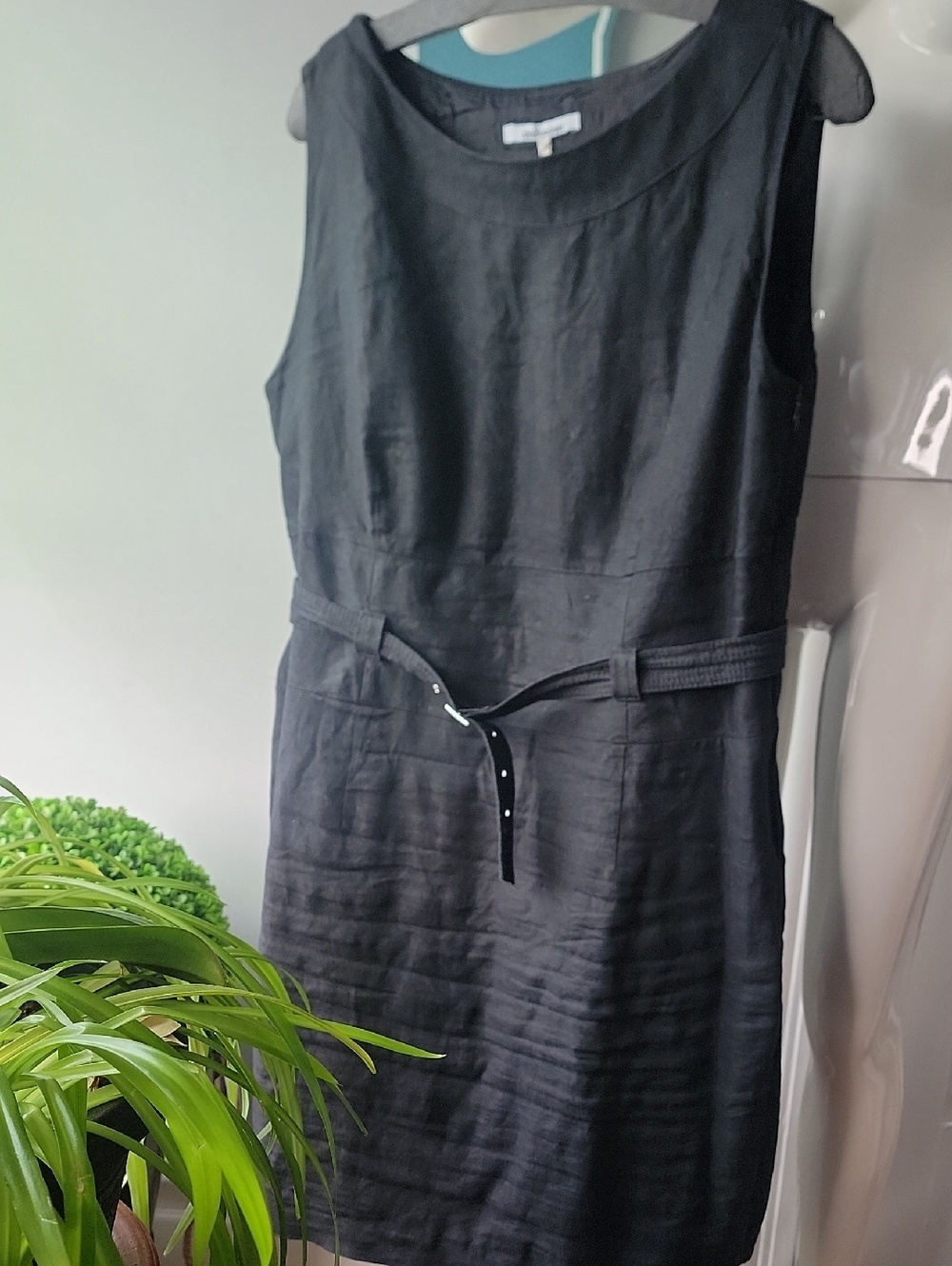 Steilmann Black Sleeveless Midi Dress with Waist Tie